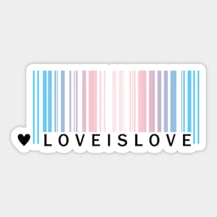 Transgender Pride LGBT Love is Love Barcode Sticker